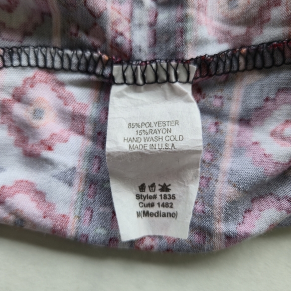 LA ROPAS Flowy Tassled Aztec Native Design Long Sleeve Kimono Red Cream Medium - Picture 9 of 9